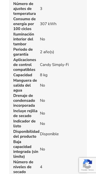 Secadora Candy CSEC8LFS Smart