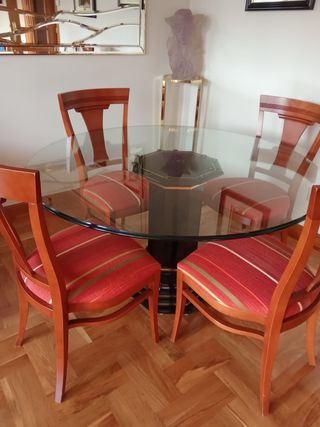 Mesa redonda de cristal