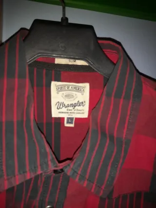 Camisa Wrangler cuadros roja y negra Talla L