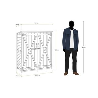 Armario exterior madera Sundy 44×140×162 cm KNH1110