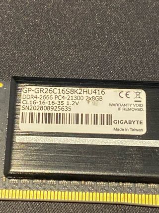 GIGABYTE DDR4 2666MHz (2x8GB) Classic Black