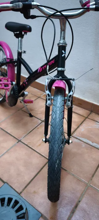 Bicicleta niña 20 rosa y negra