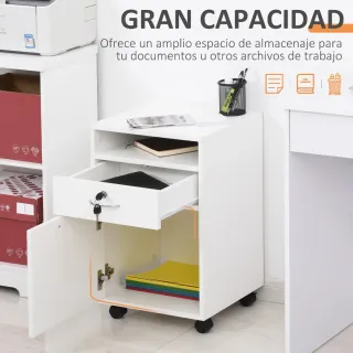 Cajonera Oficina Blanca con Cerradura