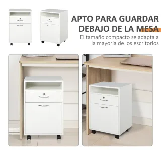 Cajonera Oficina Blanca con Cerradura