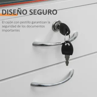 Cajonera Oficina Blanca con Cerradura