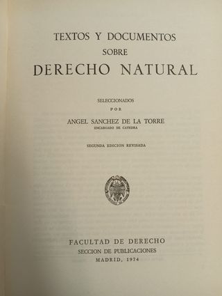 Textos y documentos sobre derecho natural.