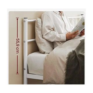 Estructura Cama doble metal blanca VASAGLE 140x190