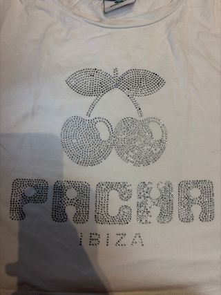 Camiseta Pacha Ibiza Blanca con Pedrería
