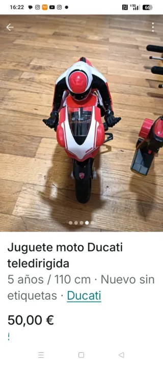 Moto teledirigida Ducati 110 cm