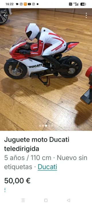 Moto teledirigida Ducati 110 cm