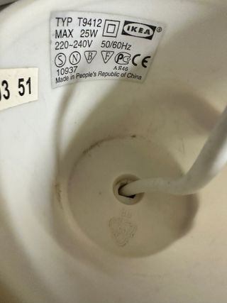 Lampada sospensione IKEA T9412 vintage