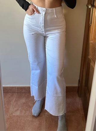 Pantalones Zara blancos anchos