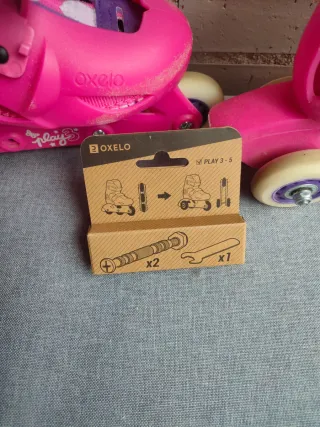 Patines en línea adaptables rosa Talla 28-30