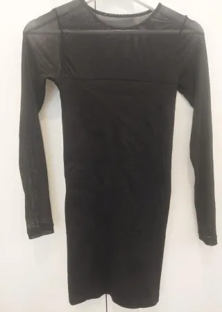 Vestido seamless tul negro