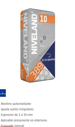Niveland 10 Mortero Autonivelante 25kg