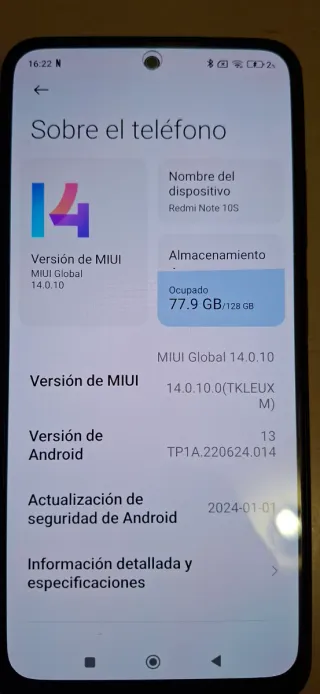 Xiaomi Redmi Note 10S 128GB - 11Gb RAM