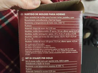 Set 8 moldes metálicos para horno Zenker