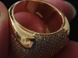 Anello Grande Argento Rosé