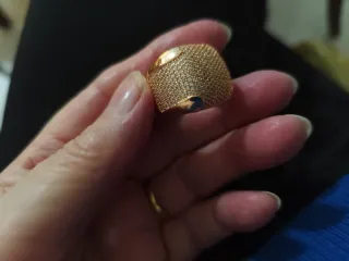 Anello Grande Argento Rosé