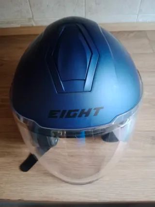 Casco de moto azul