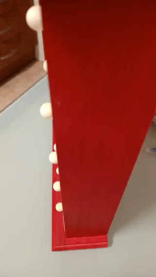 Calendario Adviento Madera Rojo Beige