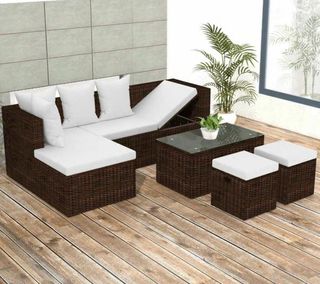 Conjunto Muebles Jardín Ratán 4 Piezas