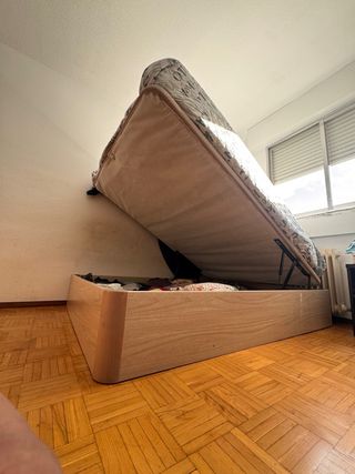 Canapé 2 plazas y media madera