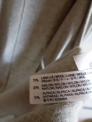 Chaleco Zara Lana y Alpaca Talla Única Gris