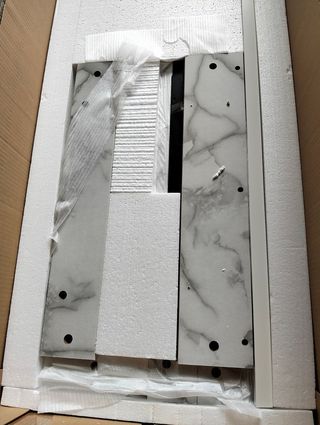 Chimenea eléctrica y moldura de acero y cristal negra/blanca, 58,4 x 12, 8 x 43 ,5 cm | Lavalette