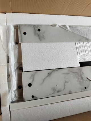 Chimenea eléctrica y moldura de acero y cristal negra/blanca, 58,4 x 12, 8 x 43 ,5 cm | Lavalette