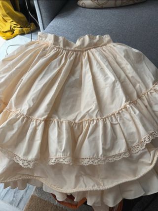 Traje de flamenca niña blanco y marrón