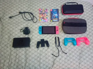 Nintendo Switch Azul y Rosa con Accesorios