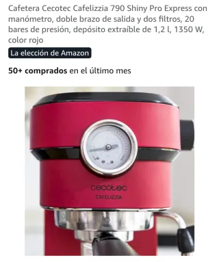 Cafetera Cecotec Cafelizzia 790 Roja