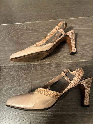 Zapatos tacón piel Santiago Saizén Nude