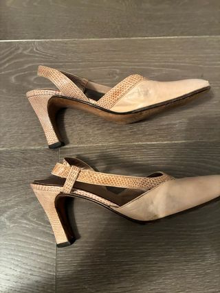 Zapatos tacón piel Santiago Saizén Nude