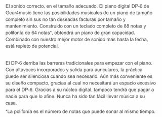 Piano Digital Gear4music DP-6 + Banqueta