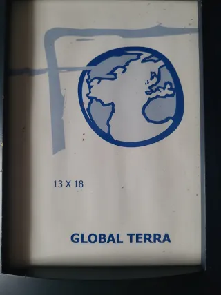 Marco de fotos doble plateado y azul