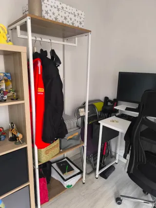 Burra ropa/perchero metal y madera