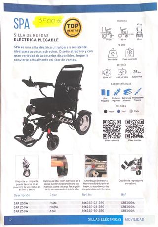 Silla de ruedas eléctrica TEYDER. Modelo SPA