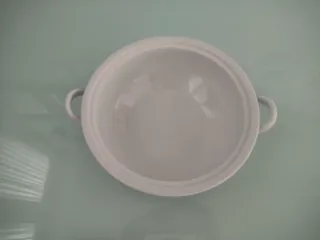 Sopera e salsiera in ceramica blu e bianca