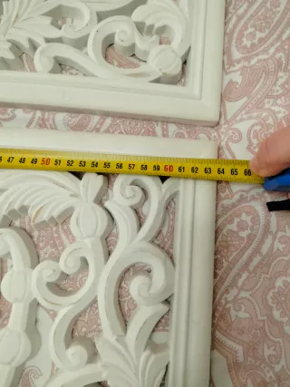 Pack 2 Cuadros Madera Tallada Blancos