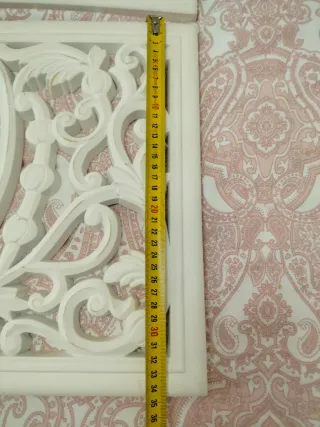 Pack 2 Cuadros Madera Tallada Blancos