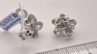 Pendientes Oro Blanco 18k Flor