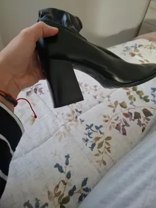 Botín calcetín tacón Bershka negro Puesto 1 vez