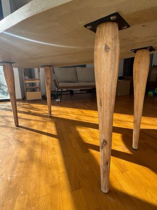 Mesa comedor piedra y madera 210x100