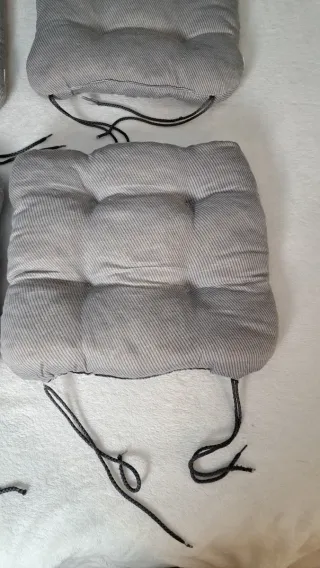 Set 4 Cuscini Seduta Tessuto Grigio