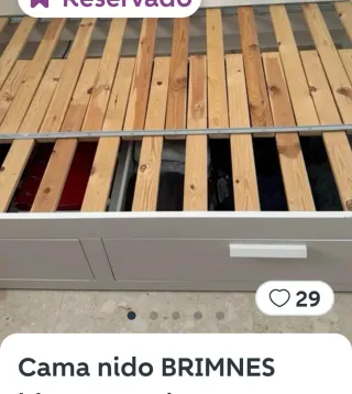 Cama ikea de madera con cajones