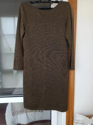 Vestido fiesta Systemaction dorado y negro