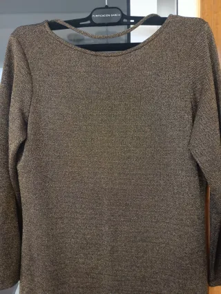 Vestido fiesta Systemaction dorado y negro