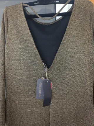 Vestido fiesta Systemaction dorado y negro